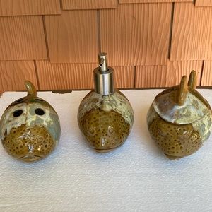 Bathroom container set from Pier 1 fish design